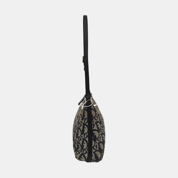 Oblique Canvas Top Handle Bag Black