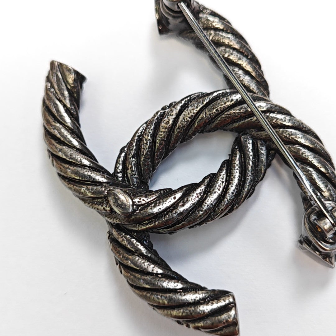 Vintage Metal Black Brooch