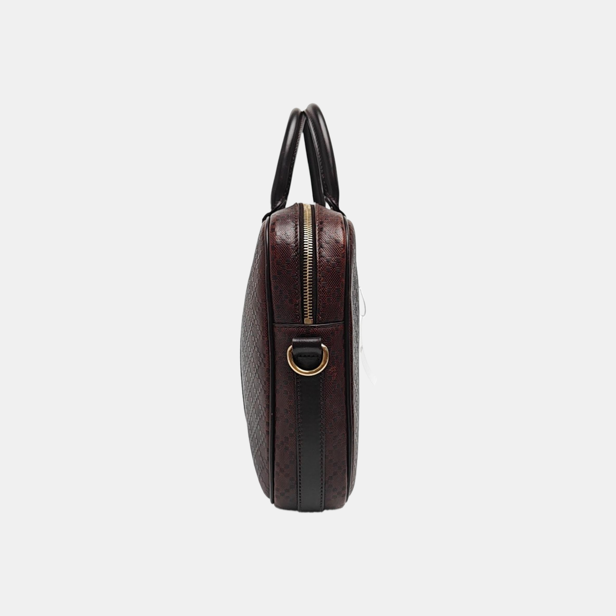 Coated Canvas Shoulder Bag Brown