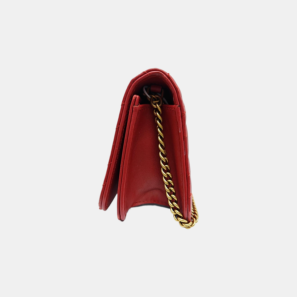 GG Marmont Super Mini Quilted Calfskin Red