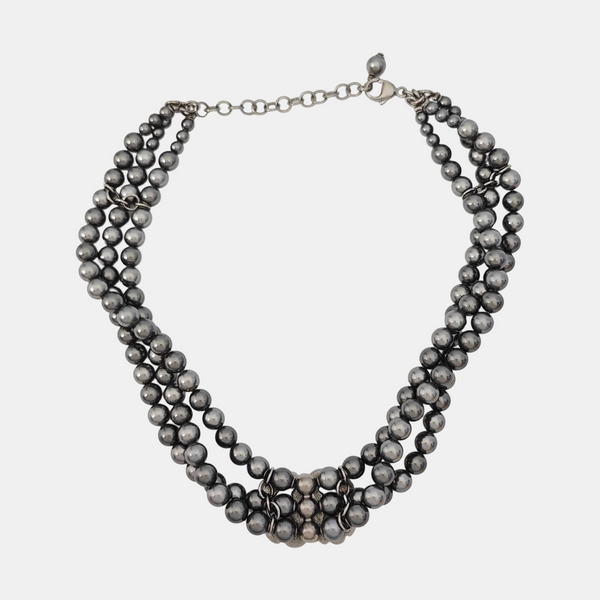 Faux Pearl Gray Necklace