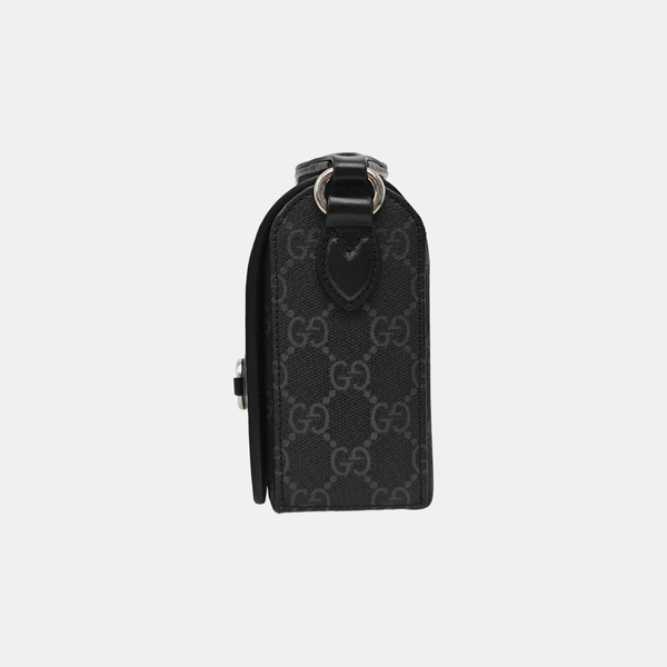 Horsebit 1955 Mini Monogram Coated Canvas Black