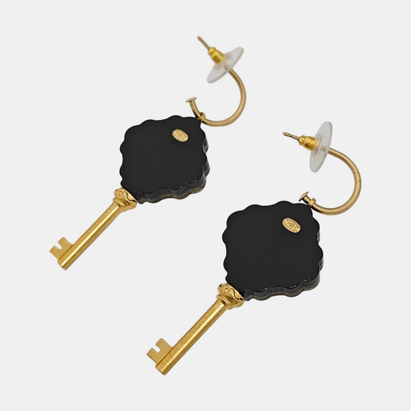 CC Logo Metal Gold Earrings