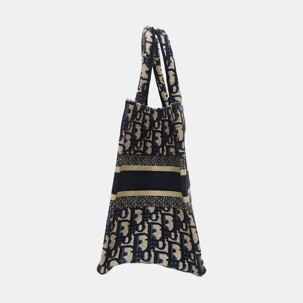 Book Tote Small Oblique Canvas Blue