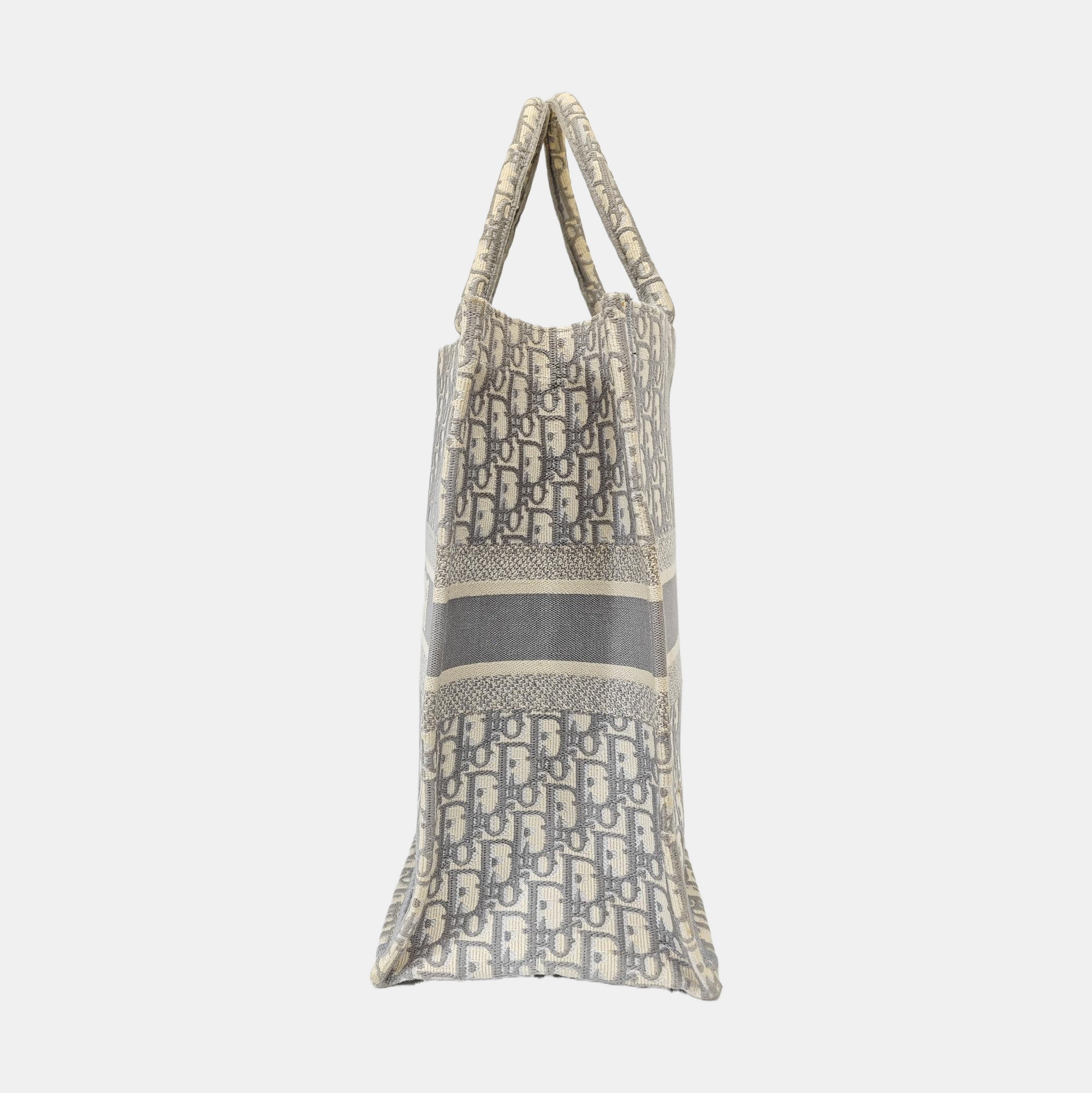 Book Tote Large Oblique Canvas Gray