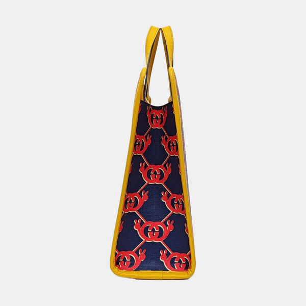 Monogram Coated Canvas Tote Bag Blue