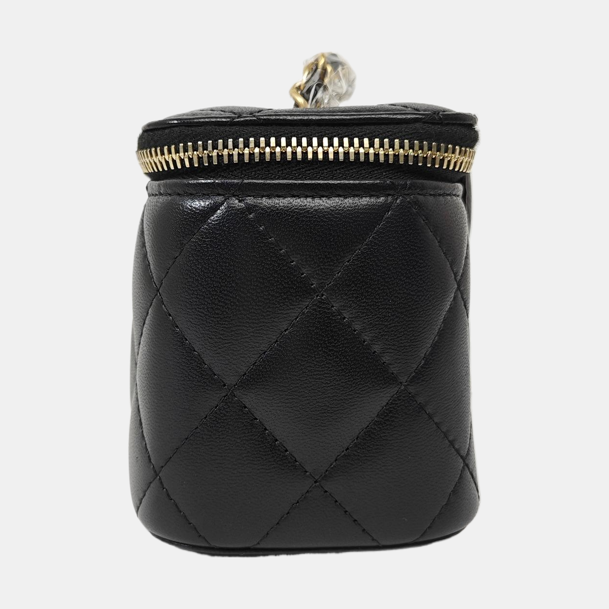 VANITY CASE Mini Quilted Lambskin Black