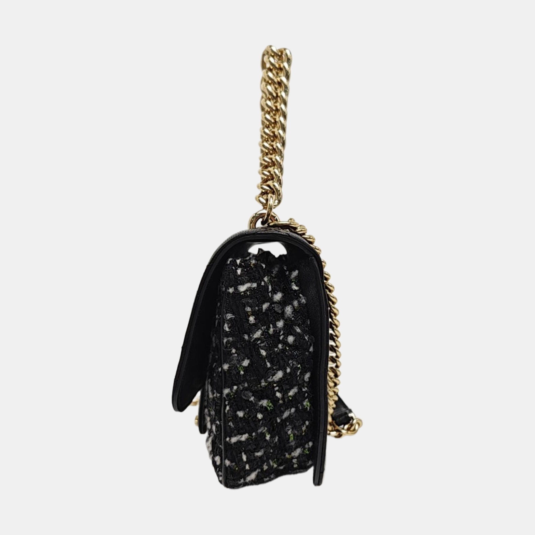 Quilted Grained Calfskin Shoulder Bag Black