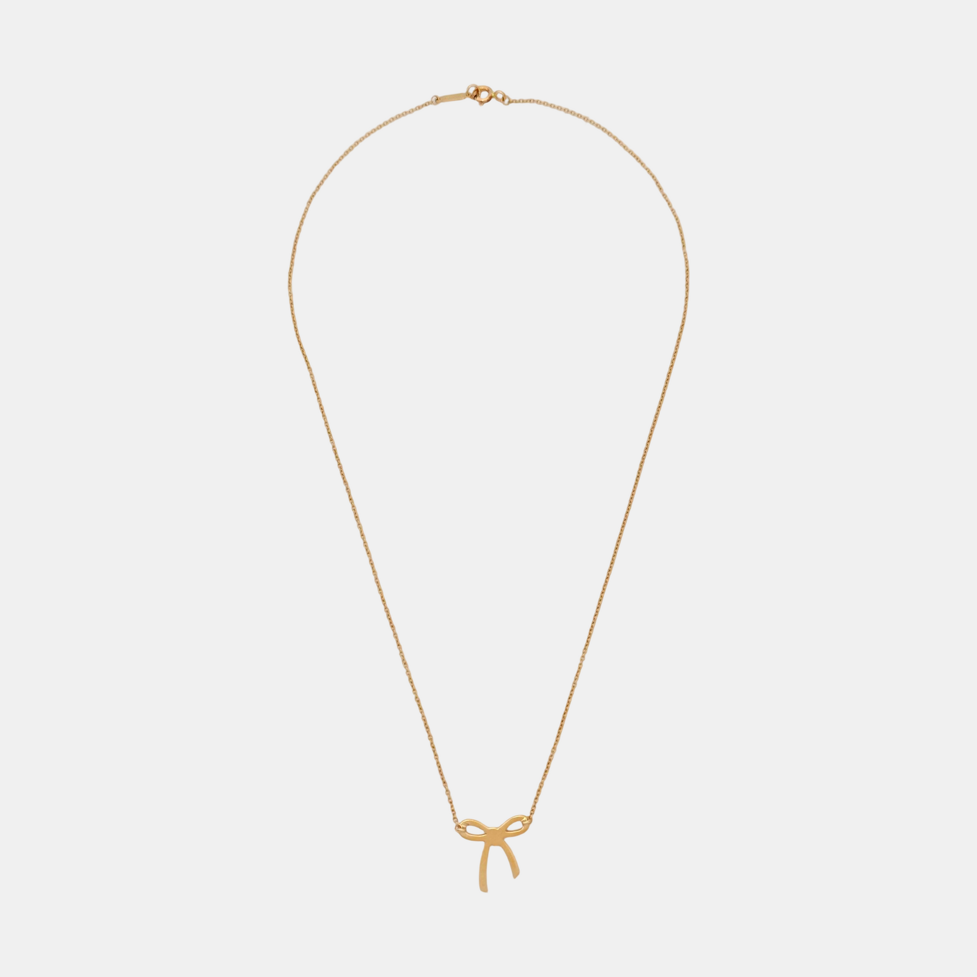 Tiffany Bow 18k Gold Rose Gold Necklace