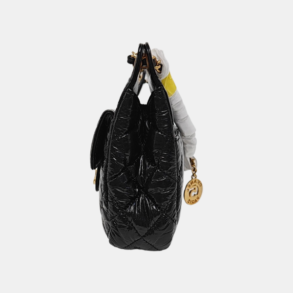 23C HOBO Small Quilted Calfskin Black