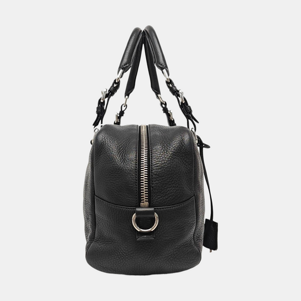 Calfskin Top Handle Bag Black