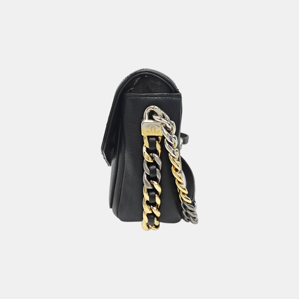 Quilted Calfskin Shoulder Bag Black
