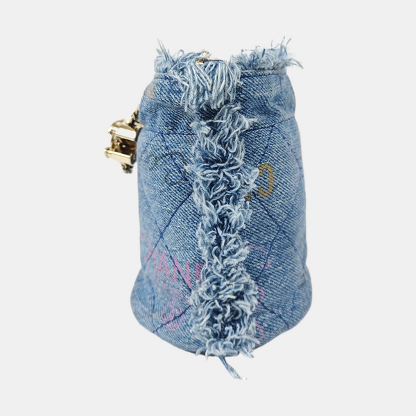 DRAWSTRING Quilted Denim Blue