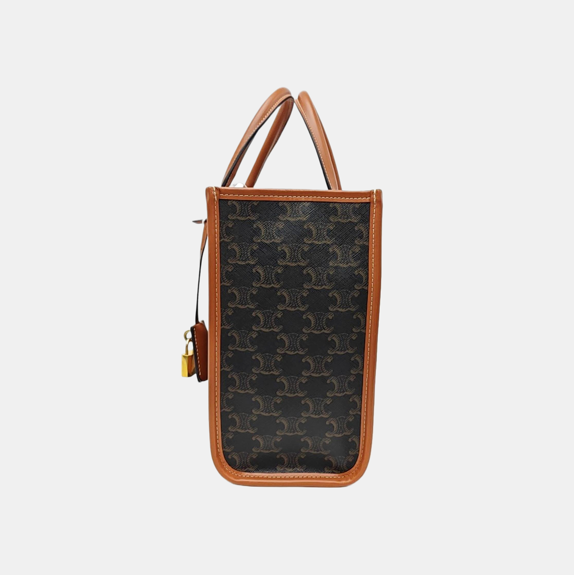 Coated Canvas Tote Bag Brown