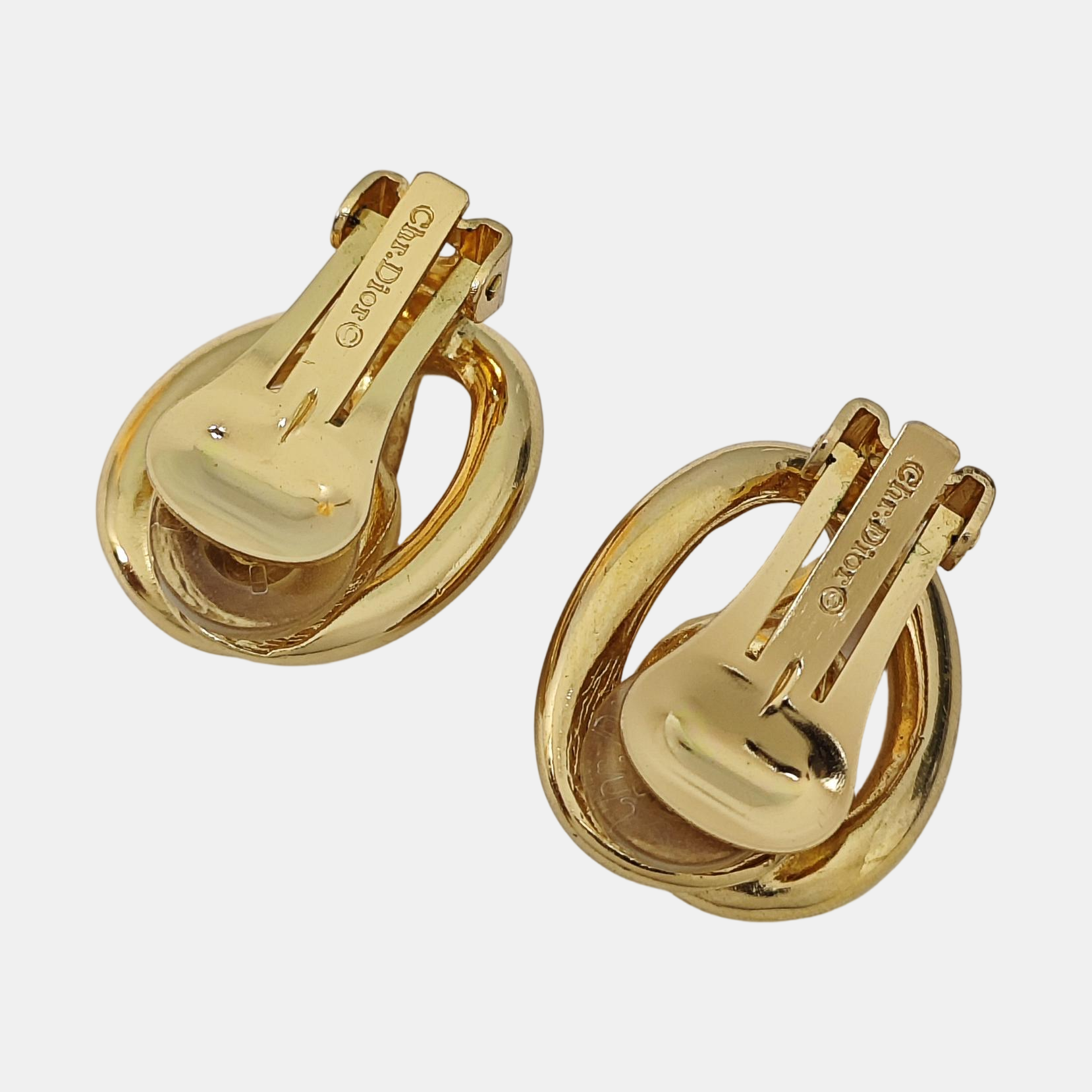 Metal Gold Clip On Earrings