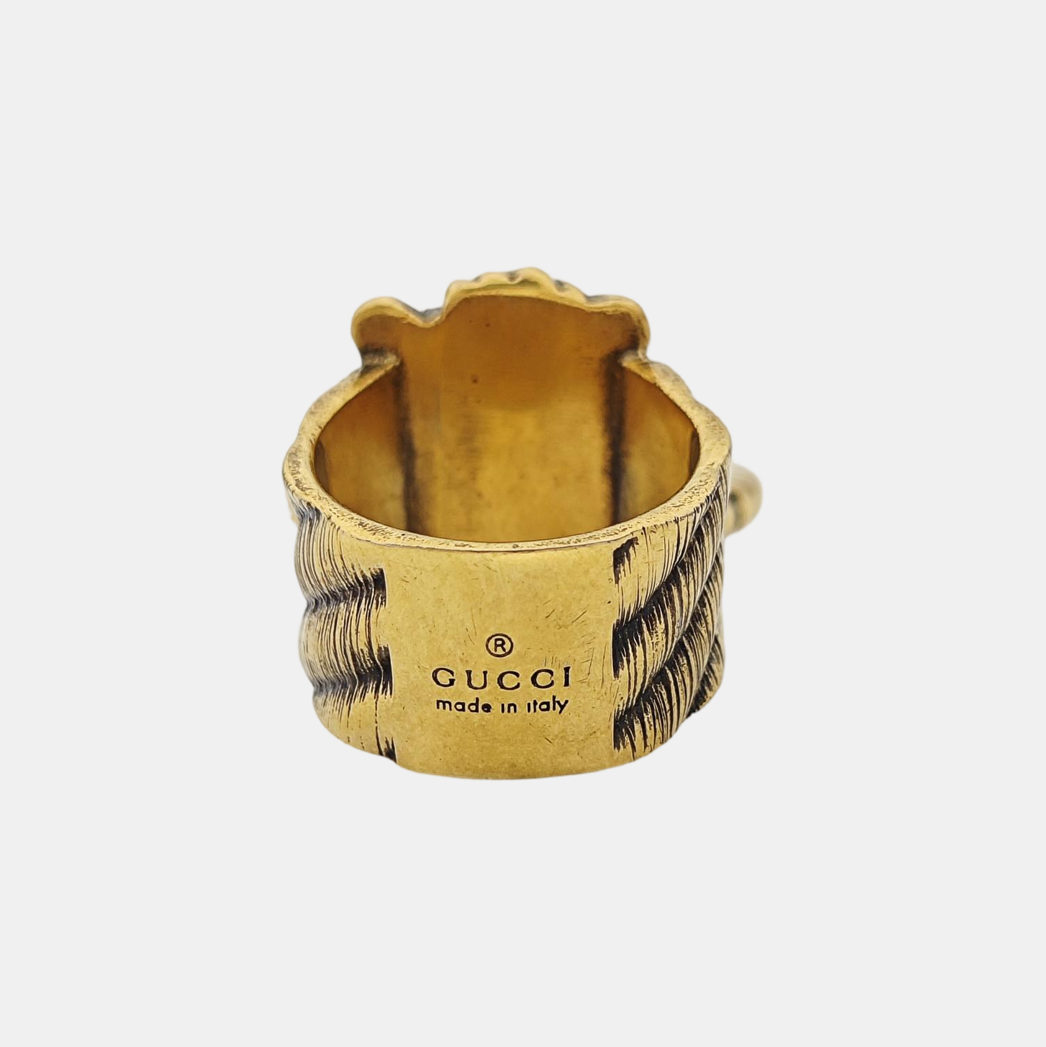 Lion Head Metal Gold Ring EU 52