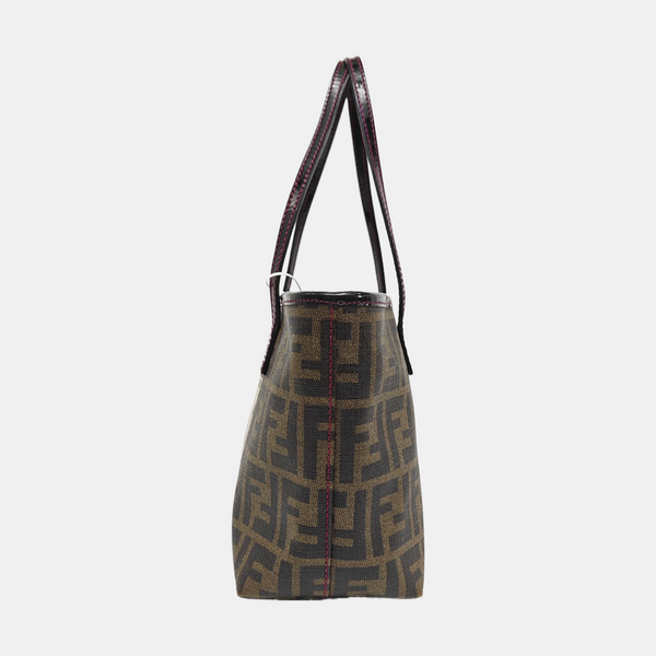 Coated Canvas Top Handle Bag Brown