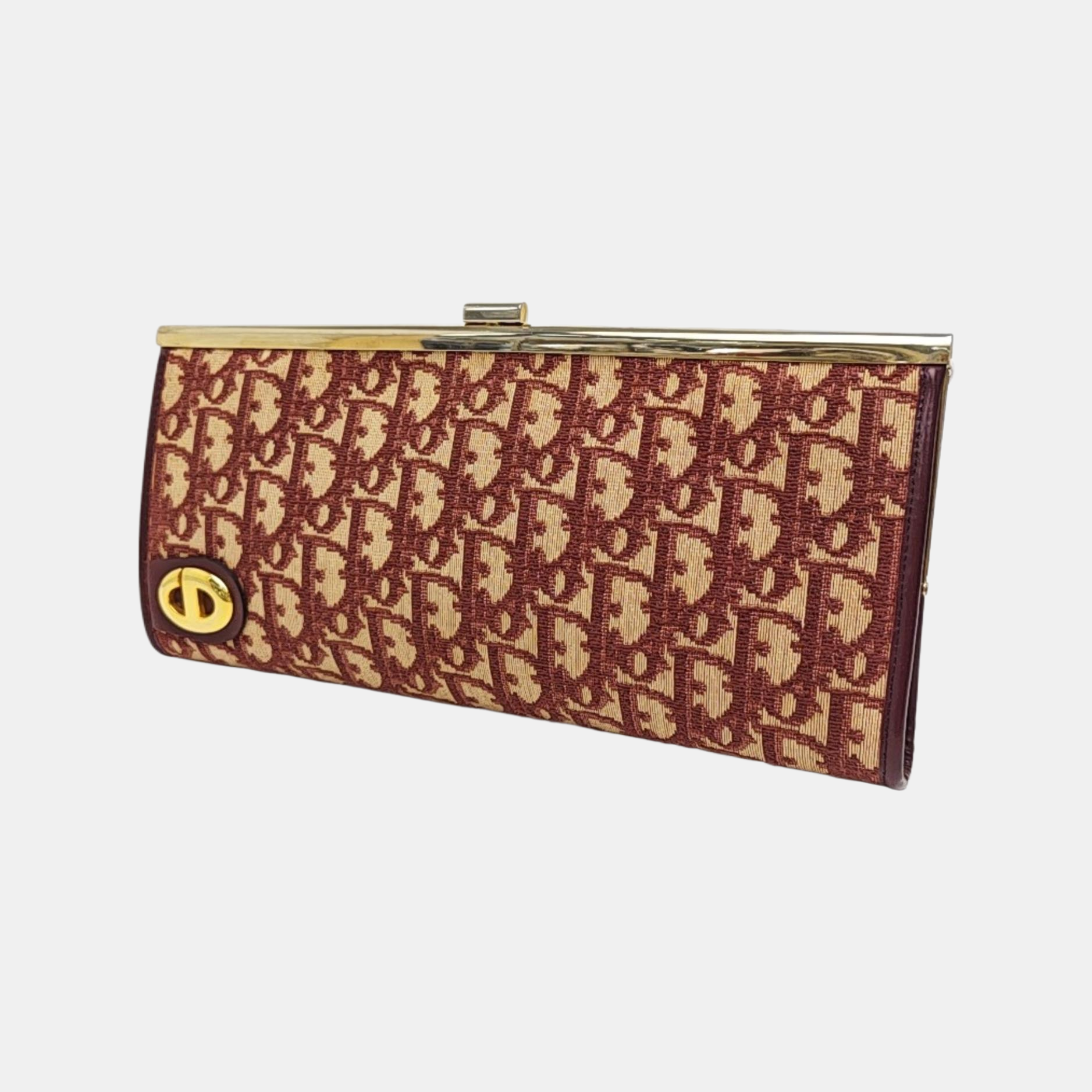 Oblique Canvas Clutch Beige