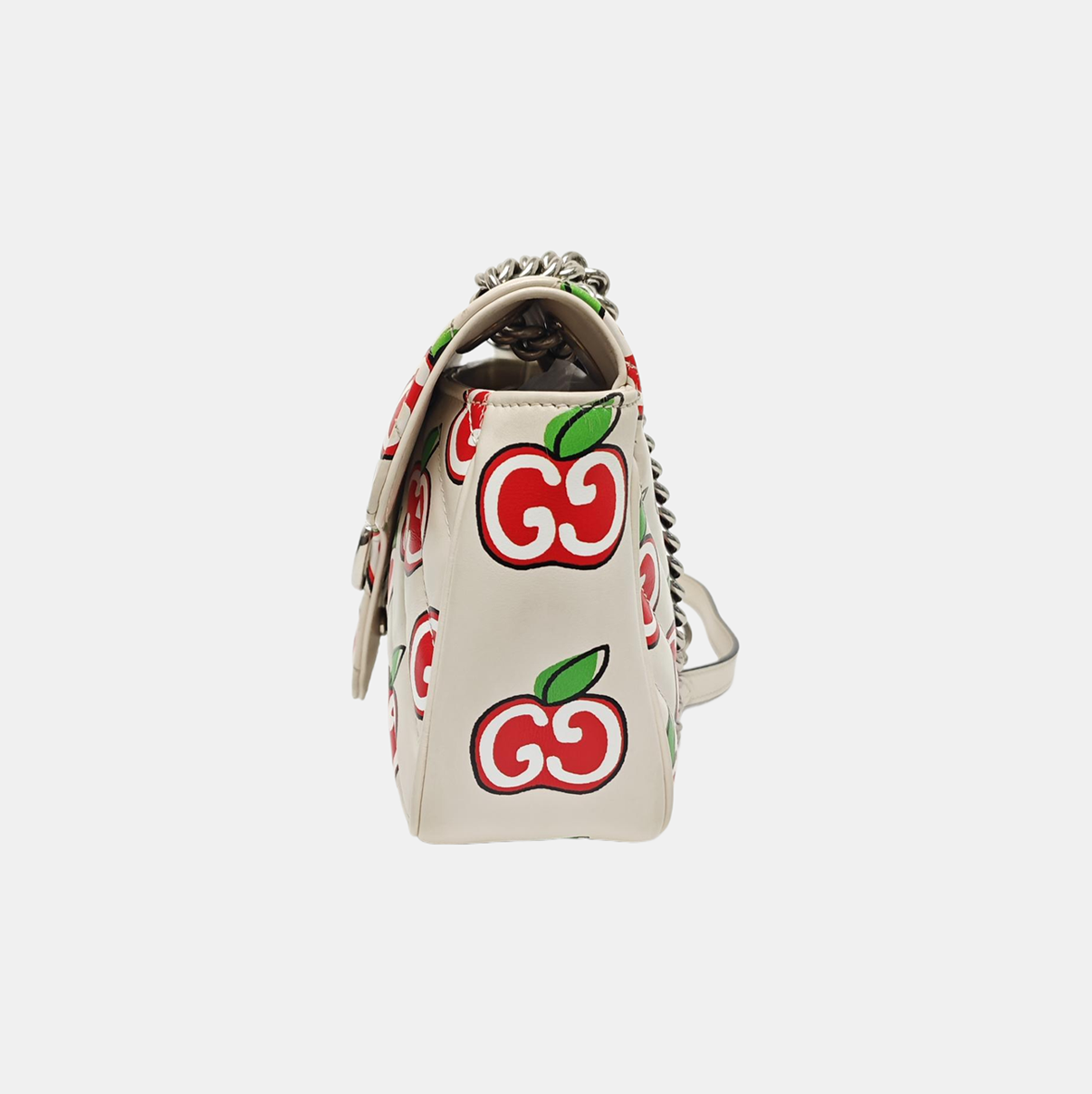 GG Marmont Medium Quilted Calfskin White