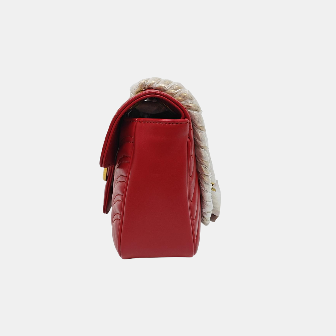 GG Marmont Medium Quilted Calfskin Red