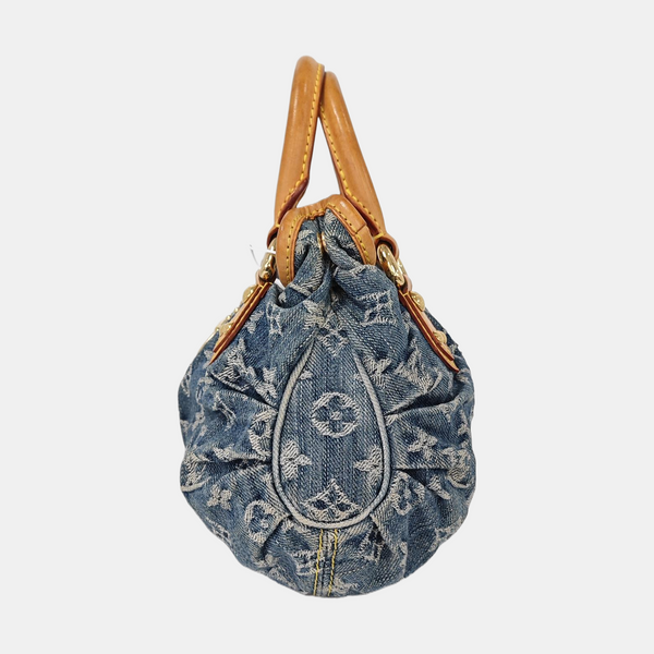 PLEATY Monogram Denim Blue