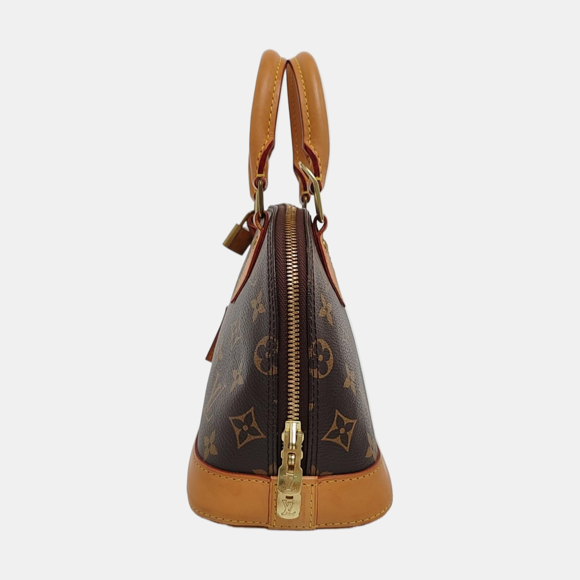 ALMA BB Monogram Coated Canvas Brown