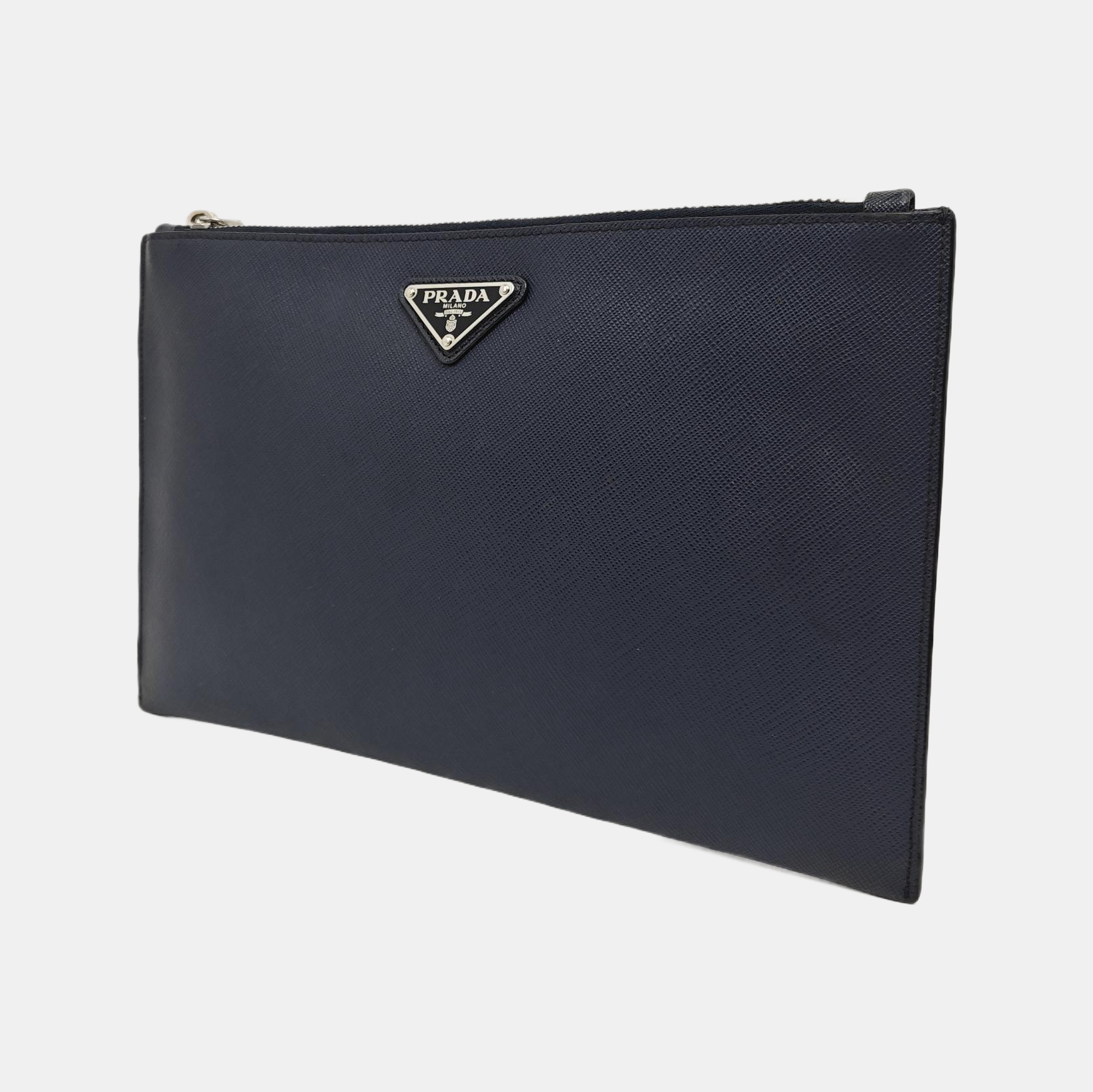 Saffiano Calfskin Clutch Blue