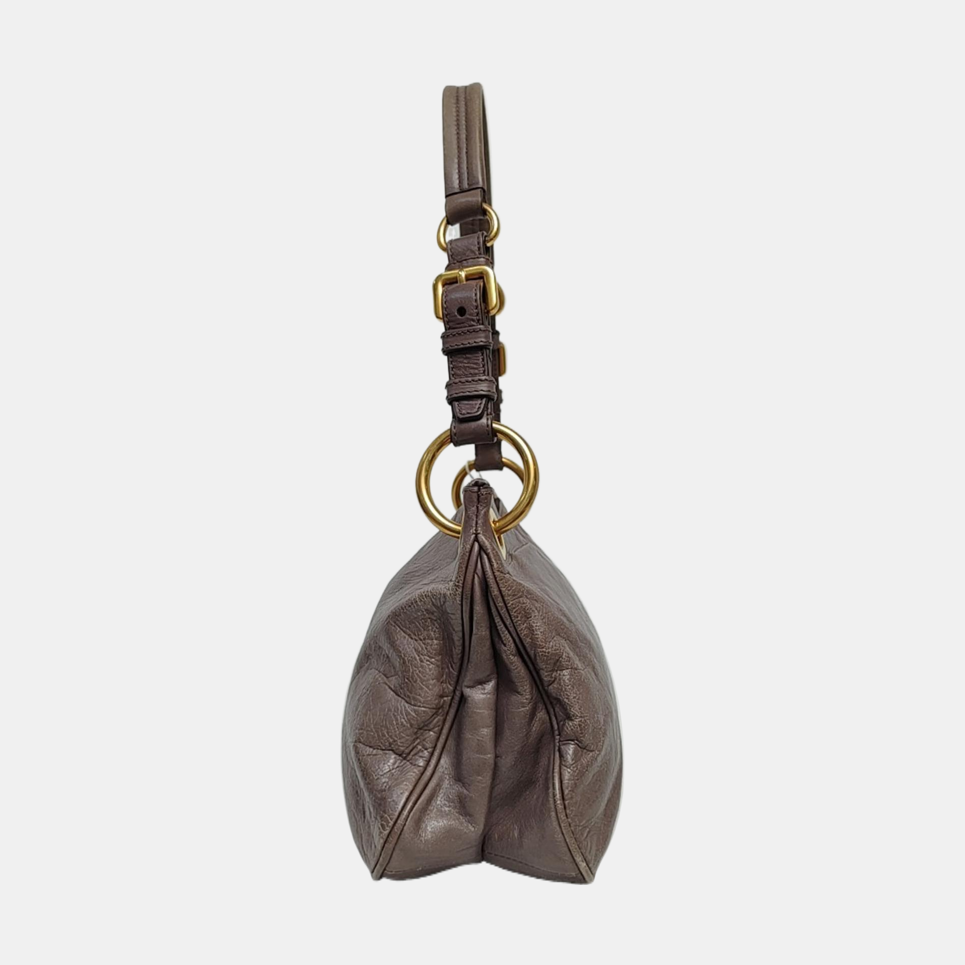 Calfskin Top Handle Bag Gray
