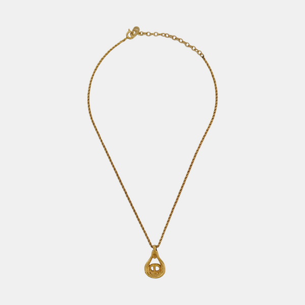 Twist Round Metal Gold Necklace