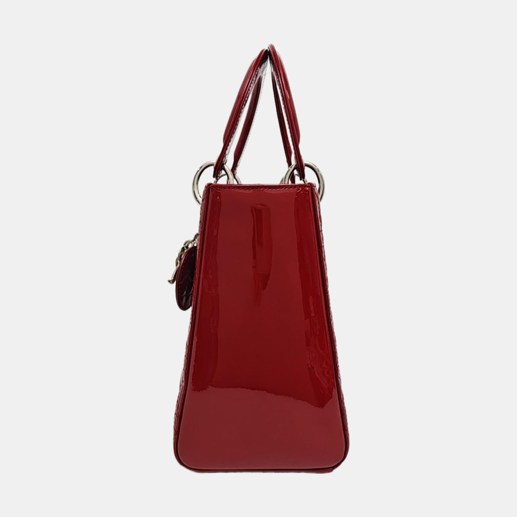 Lady Dior Medium Cannage Patent Leather Red