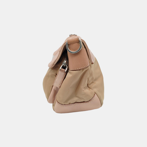 Nylon Shoulder Bag Beige