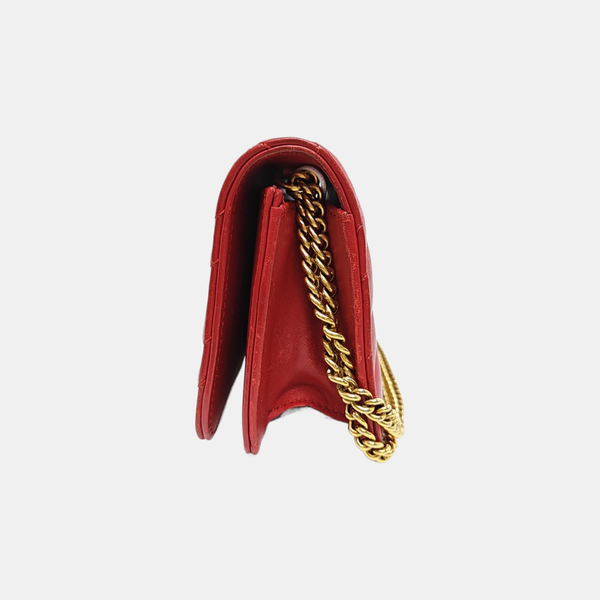 GG Marmont Super Mini Quilted Calfskin Red