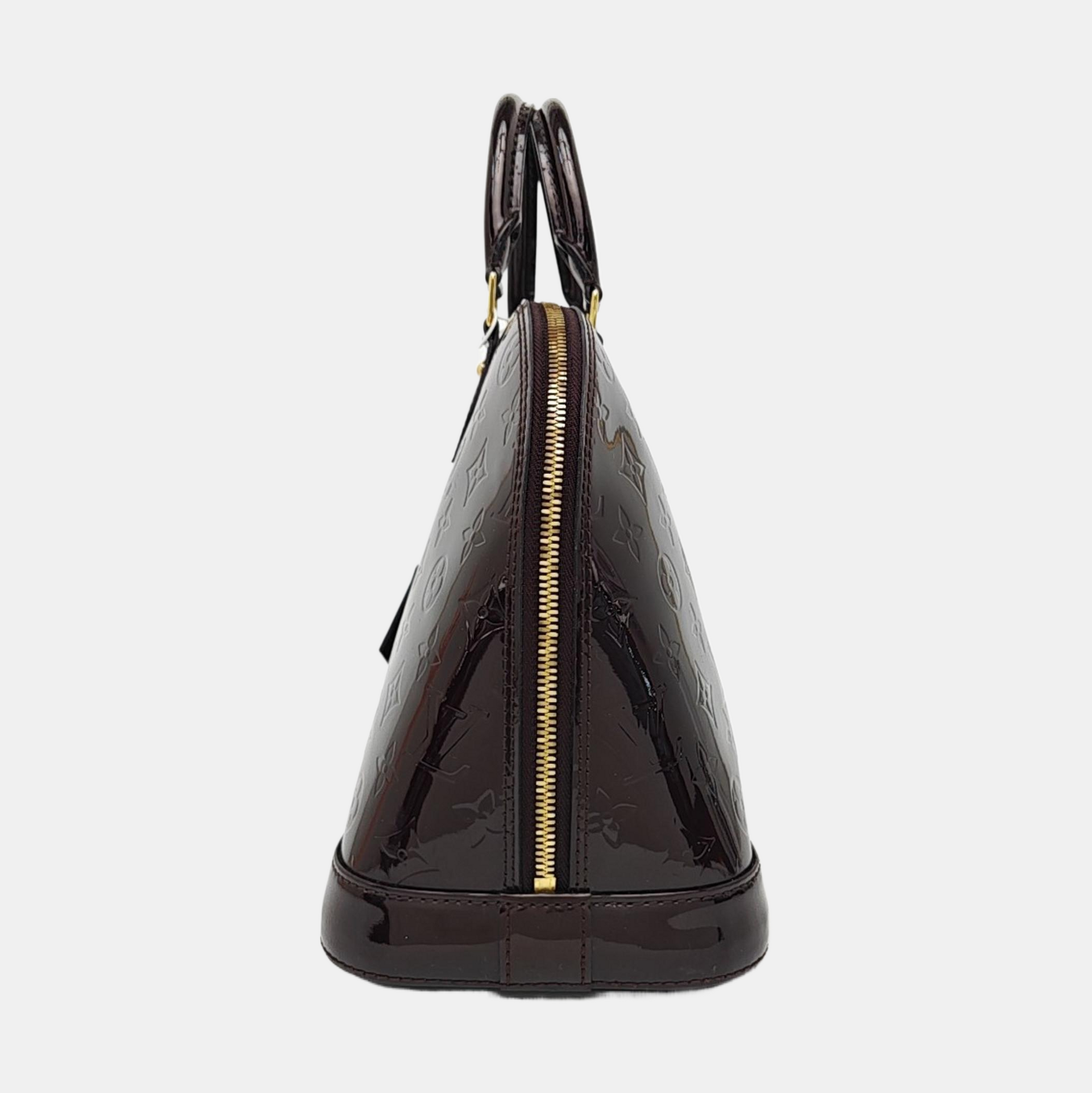ALMA PM Monogram Patent Leather Brown