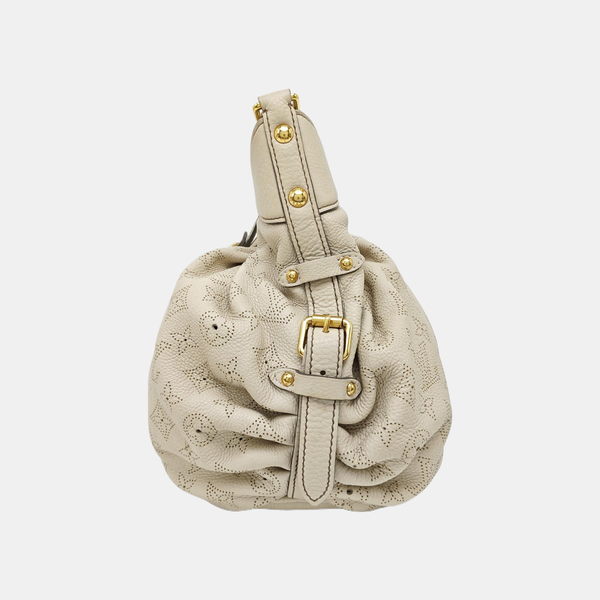 Monogram Calfskin Shoulder Bag White