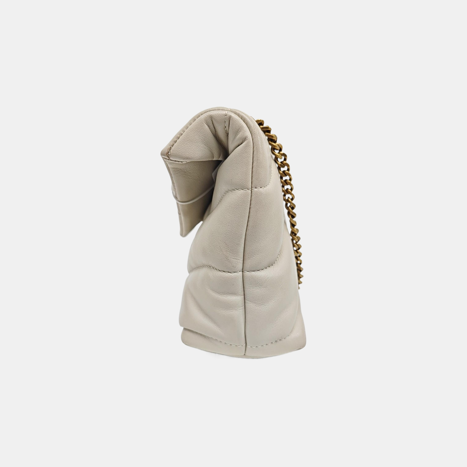 PUFFER Mini Quilted Lambskin White