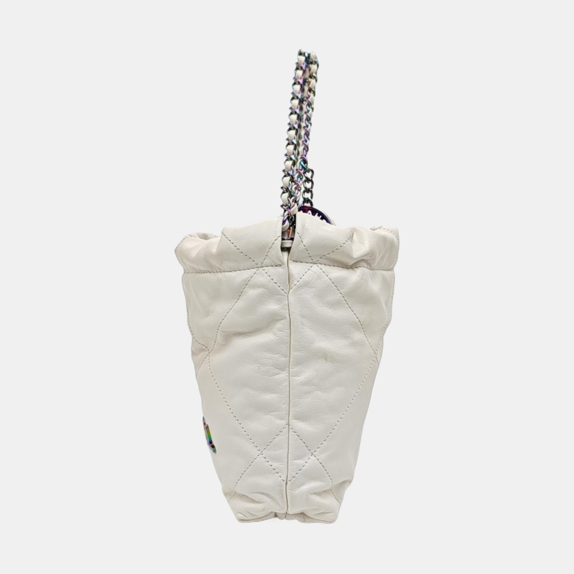 CHANEL 22 Mini Quilted Calfskin White