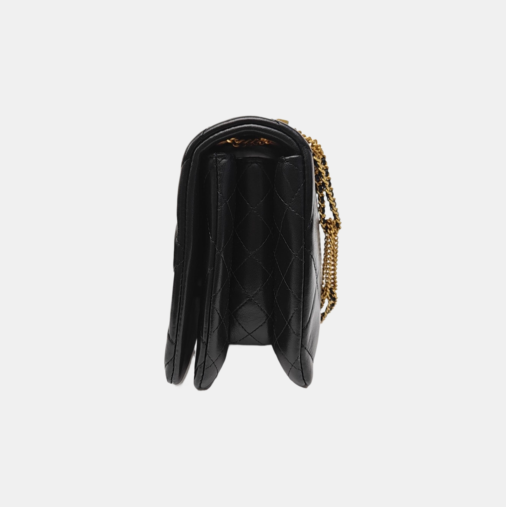 Quilted Lambskin Shoulder Bag Black