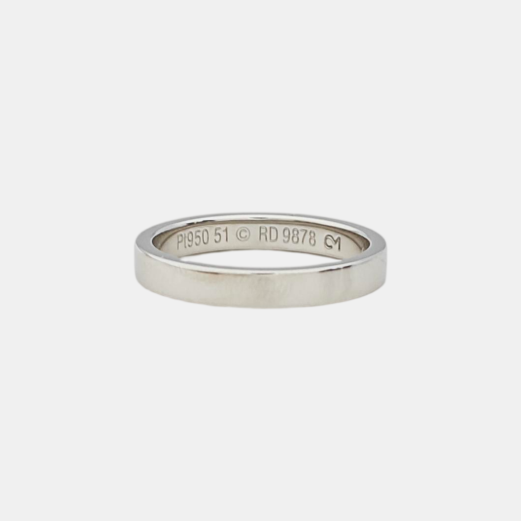 C DE CARTIER Platinum 950 Silver Ring EU 51