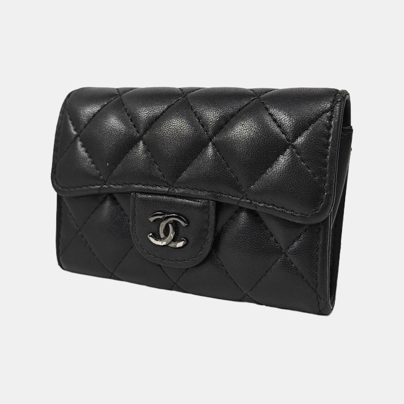 CLASSIC FLAP Quilted Lambskin Black Card Holder