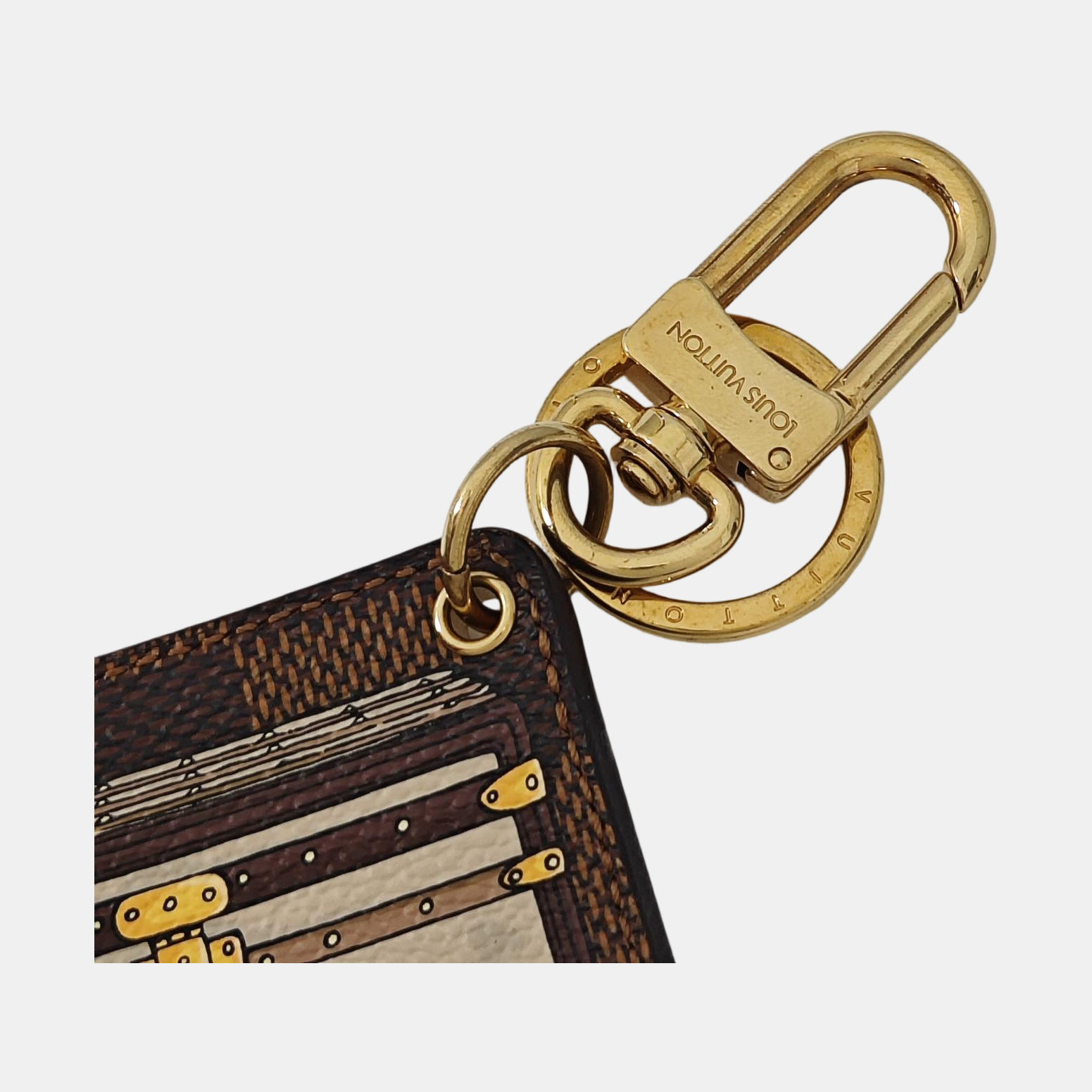 Coated Canvas Bag Charm Brown