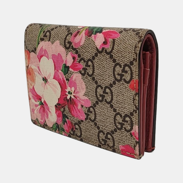 GG Blooms Monogram Coated Canvas Beige Wallet