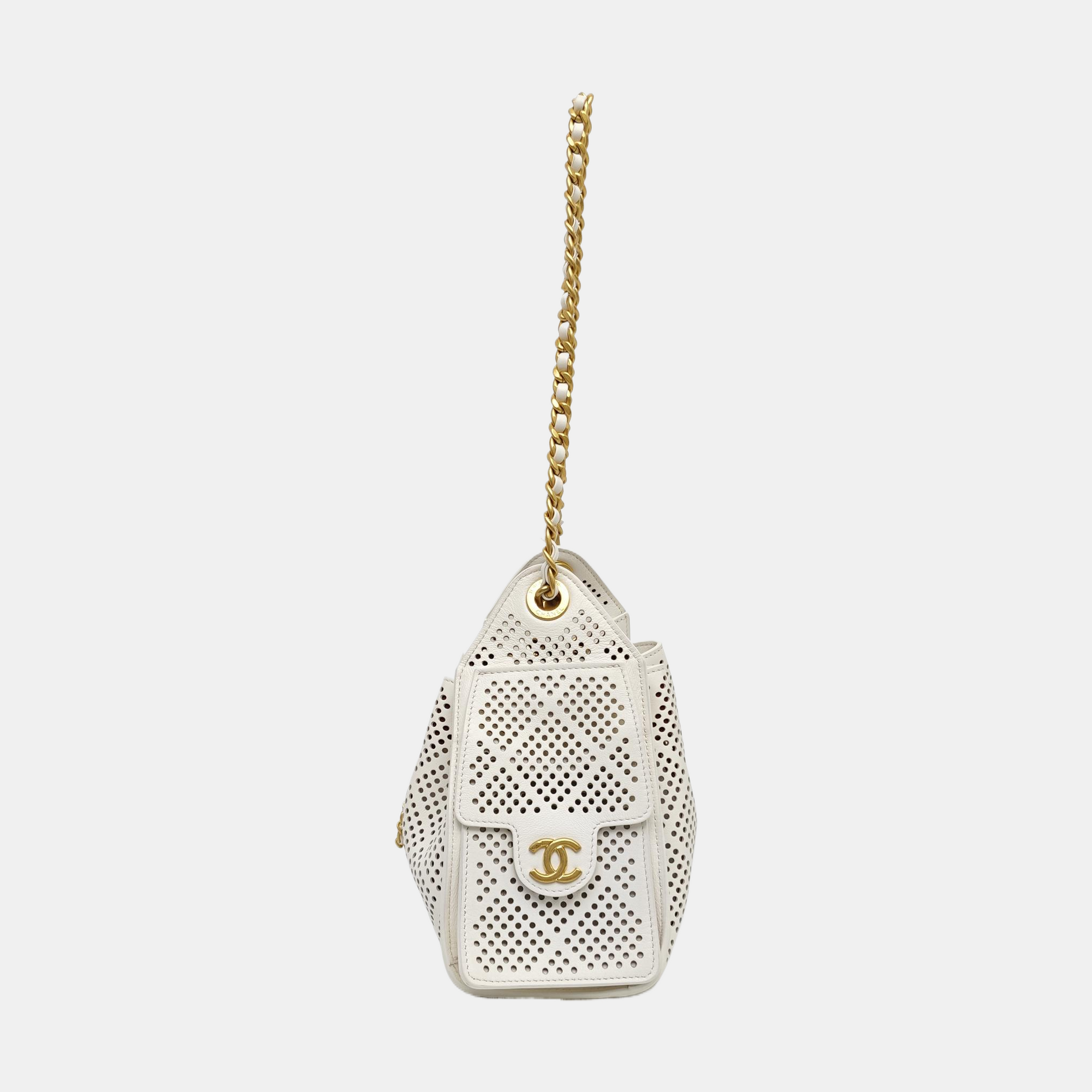 CHANEL 25 Mini Calfskin White