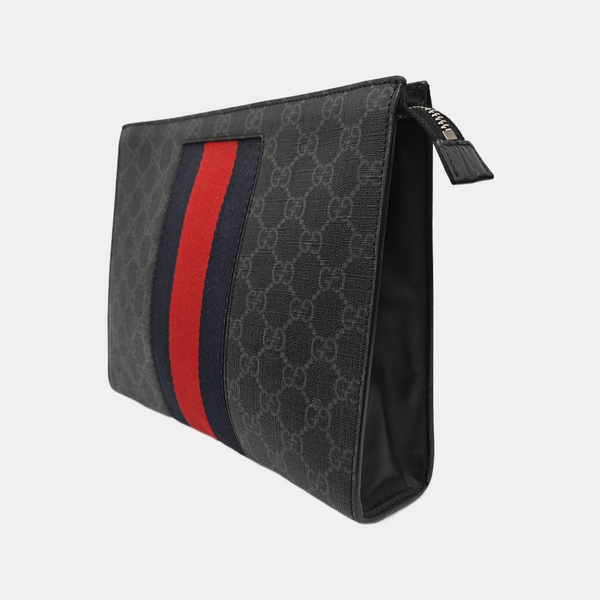 GG Supreme Monogram Coated Canvas Gray
