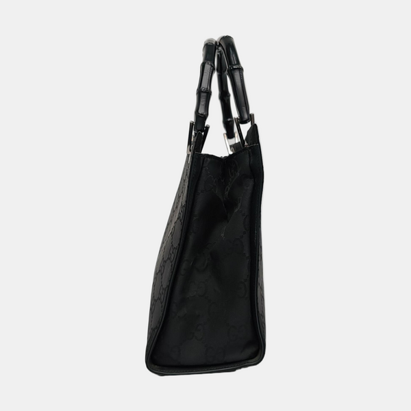 Authenticated pre-owned  Bamboo 1947 Monogram Fabric Black - Tote Bag at Looply