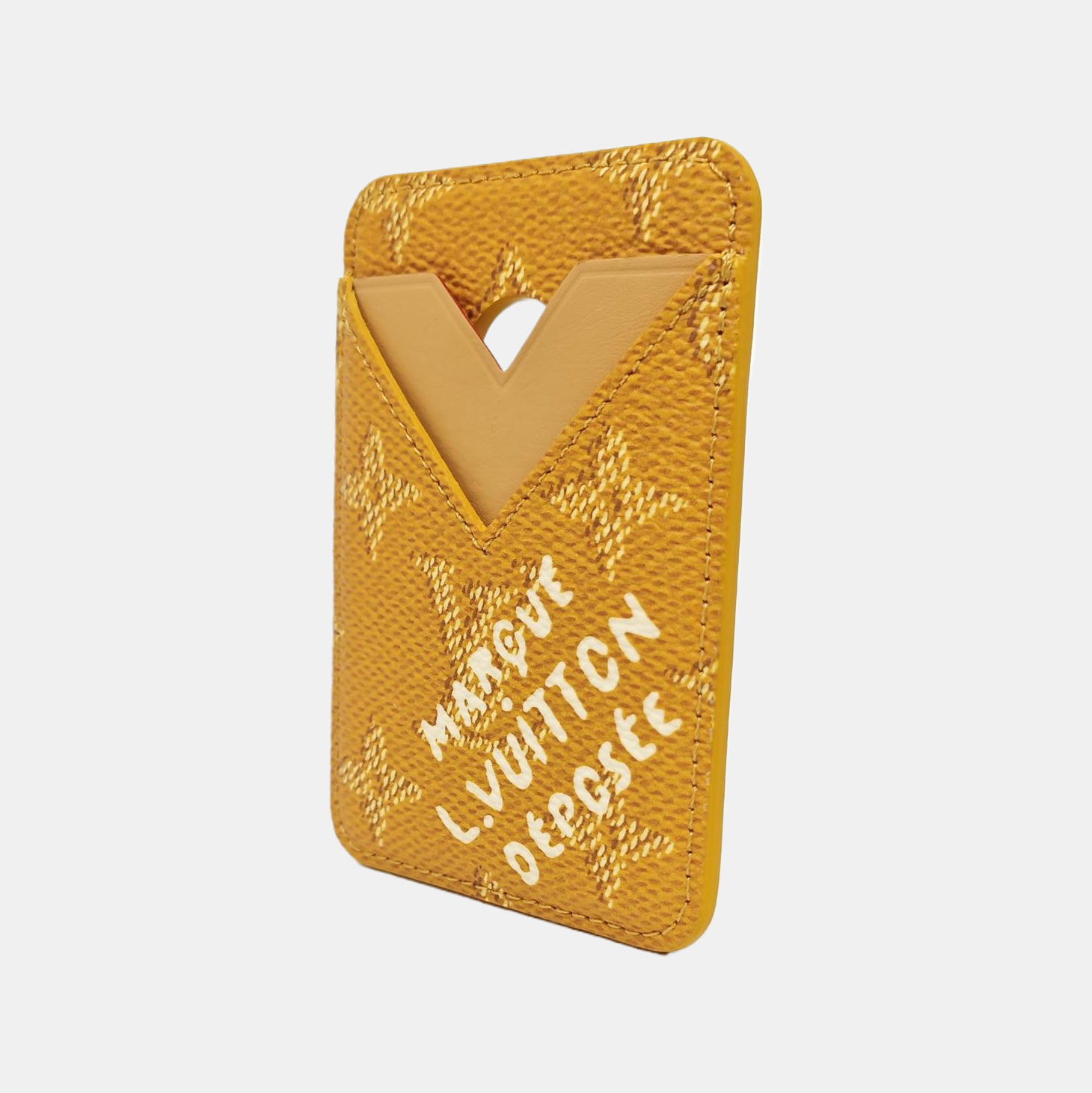 Monogram Coated Canvas Card Holder Yellow