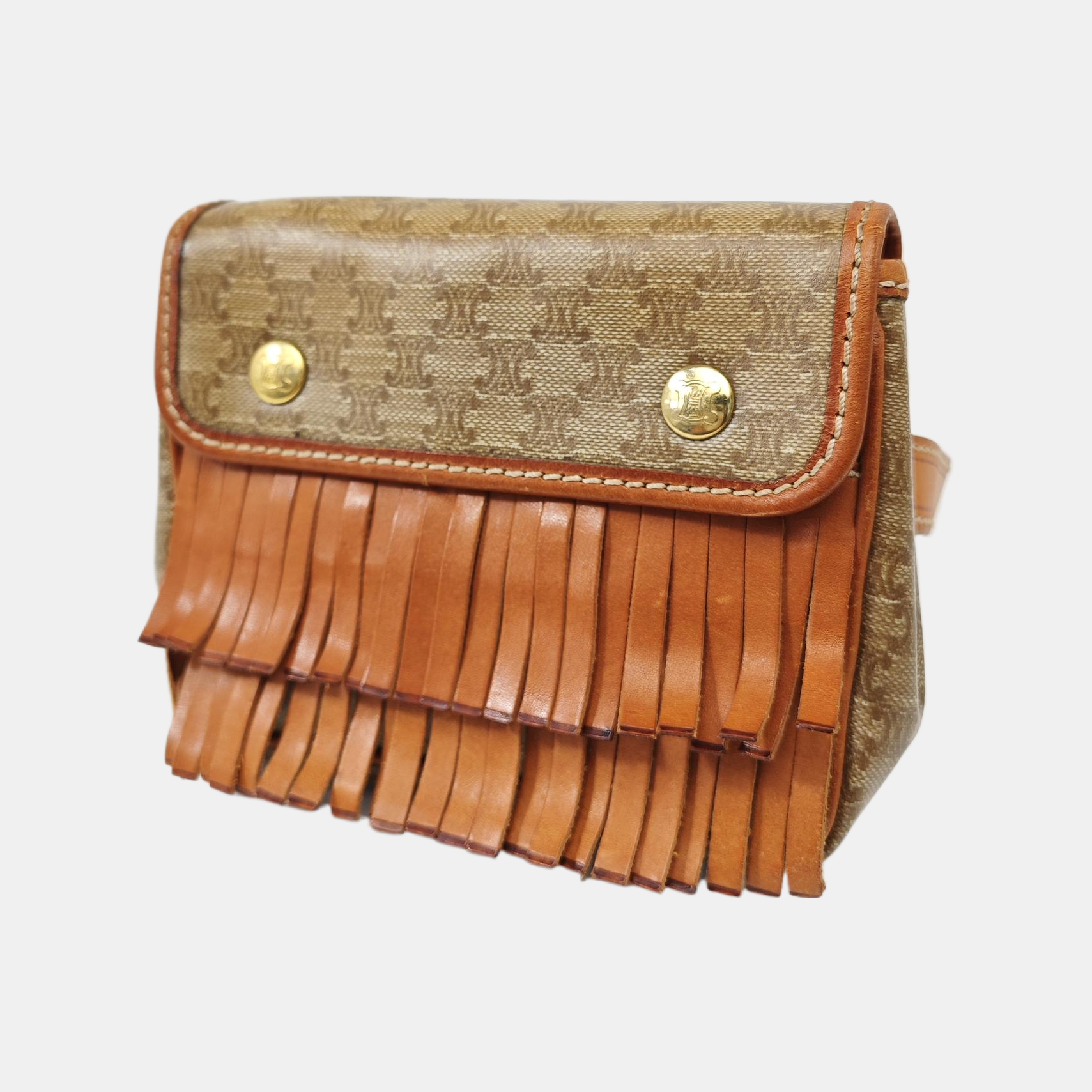 Coated Canvas Belt Bag Brown