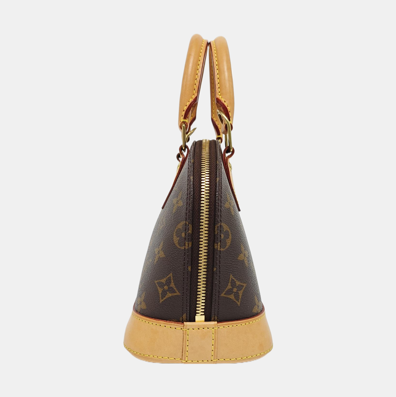ALMA BB Monogram Coated Canvas Brown