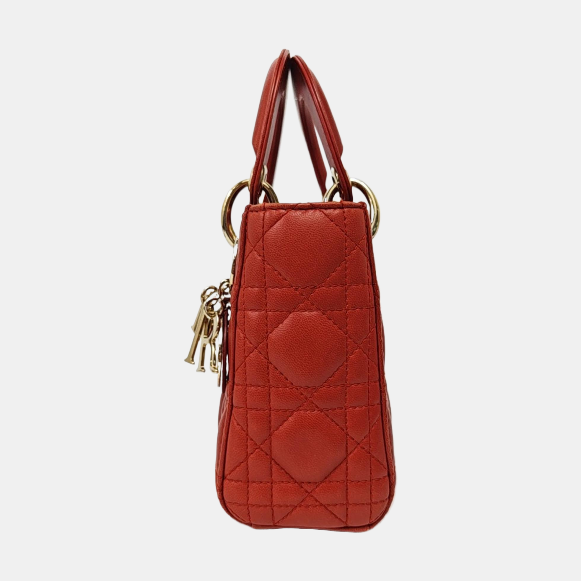 Lady Dior Mini Cannage Lambskin Red