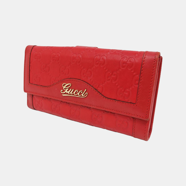 Monogram Calfskin Wallet Red