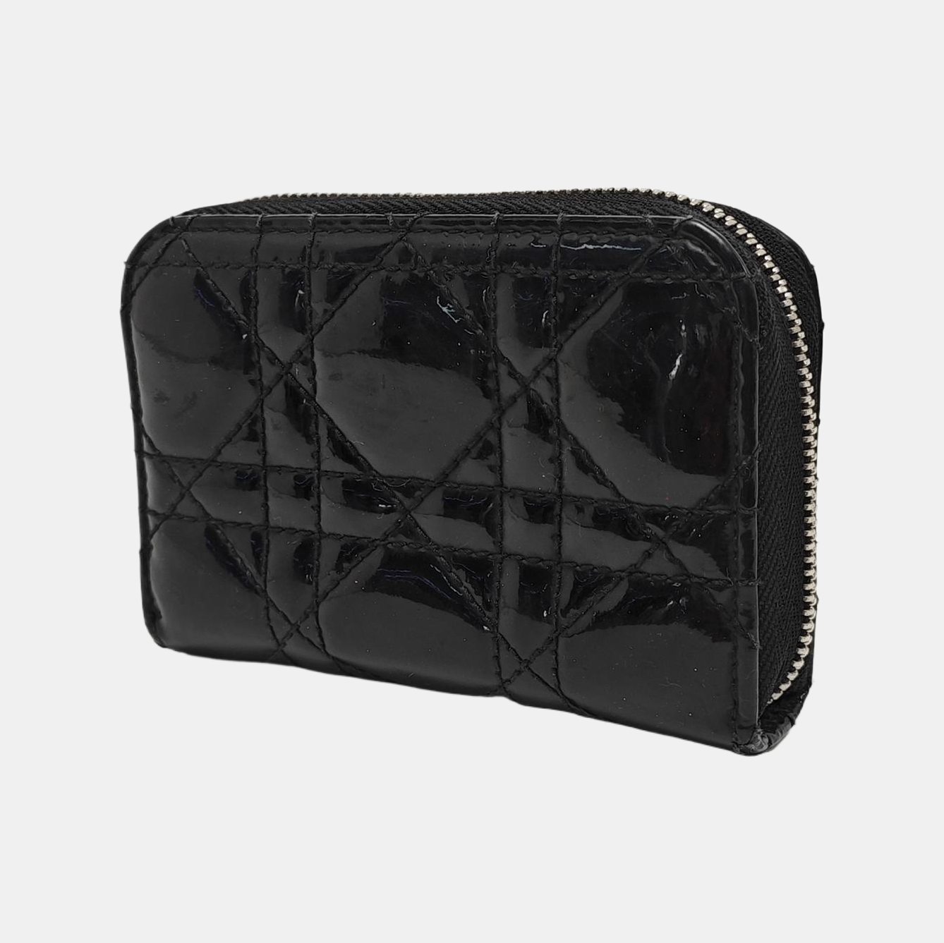 Lady Dior Cannage Patent Leather Black Wallet